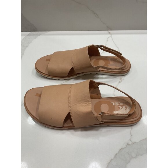 Sorel Sandals Women's  8 Ella II Casual Slingback Boho Flats NL4663-246 Brown Le - Picture 2 of 7